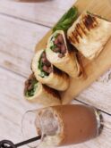 Beef wrap served with chilled mocktail